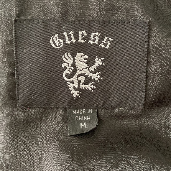 Guess Black Genuine Leather Jacket size M - Picture 6 of 9